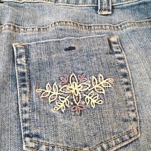 LA Blues Blue Denim Stud Crop Capri Jeans sz 18 W